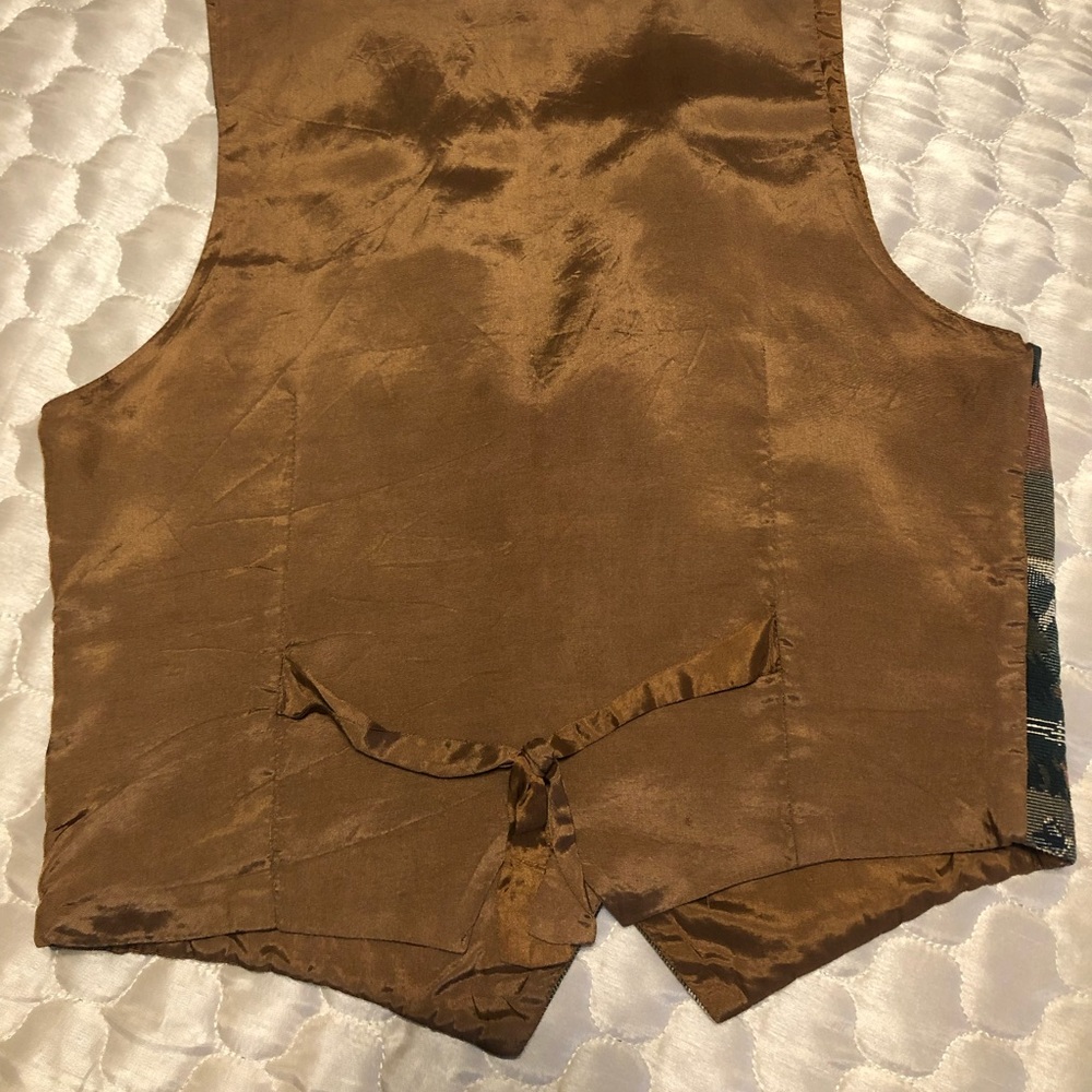 Vintage Western Tapestry Vest Conterio Small | Cowboy Ranch | 90s Cotton Blend - Picture 4 of 8